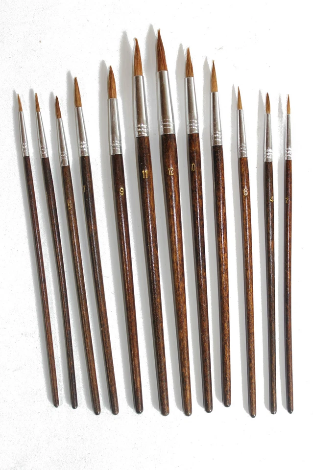 12 Stück Pinselset Rundpinsel Künstlerpinsel Schulpinsel Malpinsel Ölfarbe Acryl - Bild 1 von 1