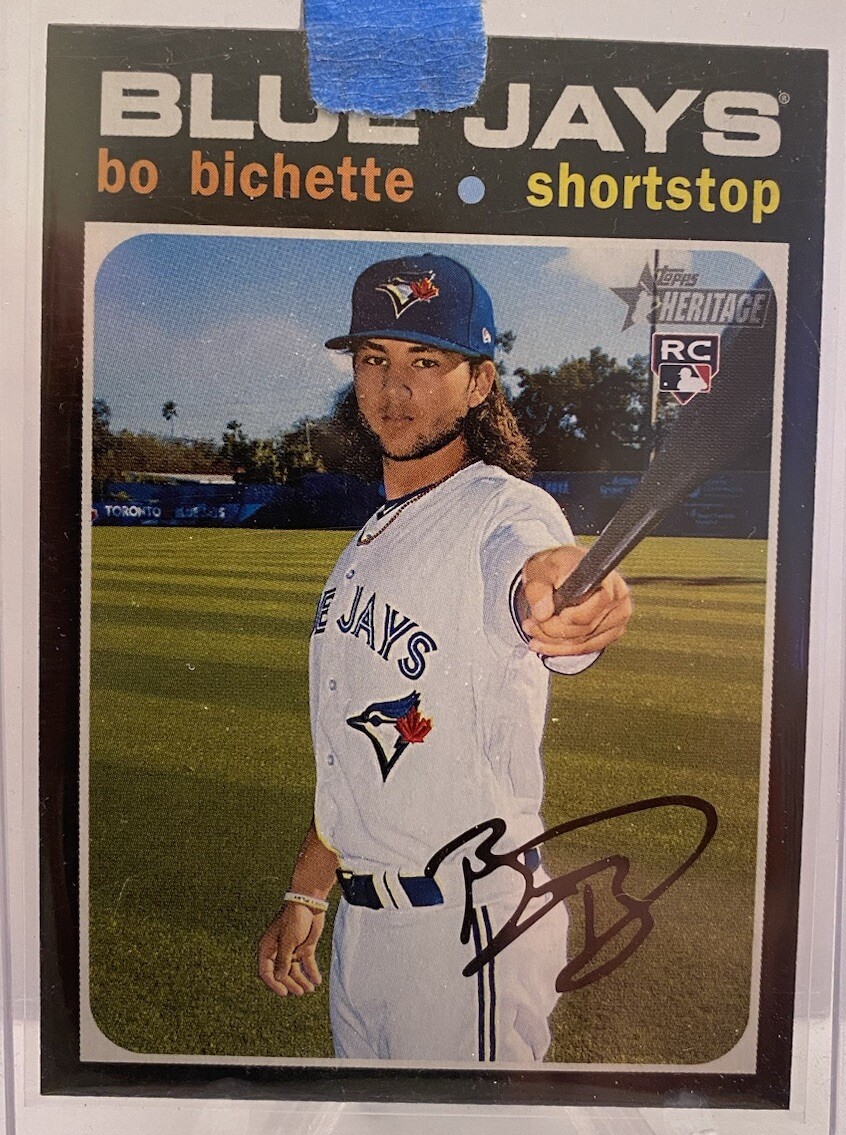 2020 Topps Heritage #52 Bo Bichette Blue Jays Action Variation RC Rookie Card SP