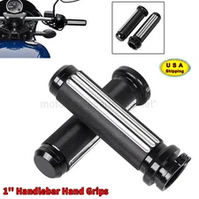 1'' Handlebar Hand Grips For Harley Dyna Electra Glide Road King Deluxe FLSTN