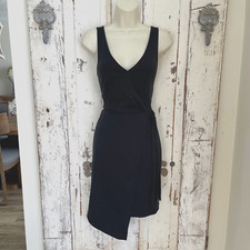 A New Day Size XS Womans Black Sleeveless Knit Sheath Wrap Cocktail Party Dress