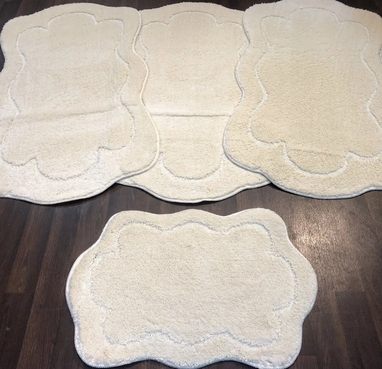 X ROMANY GYPSY WASHABLES SET OF MATS RUGS CREAM IVORY CARPETS NON SLIP NEW 2022X