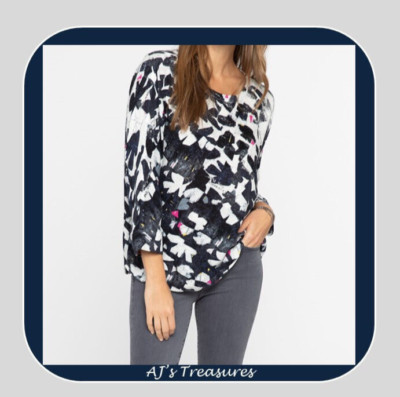 NWT NIC+ZOE Celebrate the Future Top ~ Black, Fuchsia, White ~ Size XS Reg $148