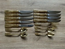 Towle Santa Barbara Gold & Stainless Flatware Silverware Lot