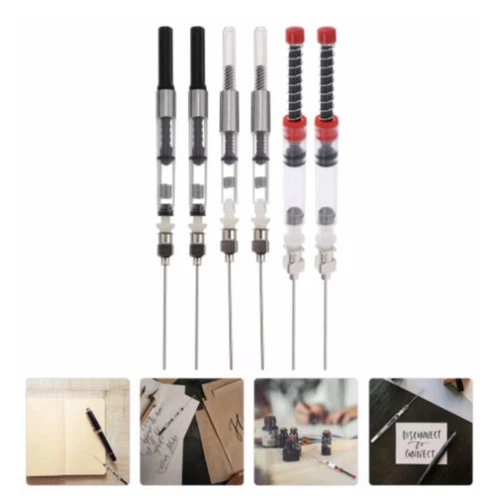 3pcs/6pcs Fountain Pen Ink Cartridge Converter Filler Ink Pen Syringe Tools`qi