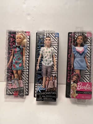 Barbie Fashionistas Dolls #92 #16 #121 Tall Thin Curvy New In Box