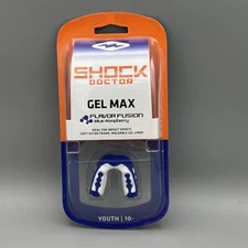 Shock Doctor Gel Max Mouth Guard Youth 10, Flavor Fusion Blue Raspberry-NEW