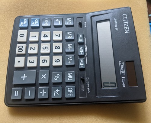 Citizen SDB1201-BK 12-Digit 2 power Desktop Office Solar Calculator - Picture 6 of 6
