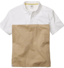 NWT Bonobos Fielder Men's Short Sleeve Colorblock Cotton Polo Shirt, Khaki, XL