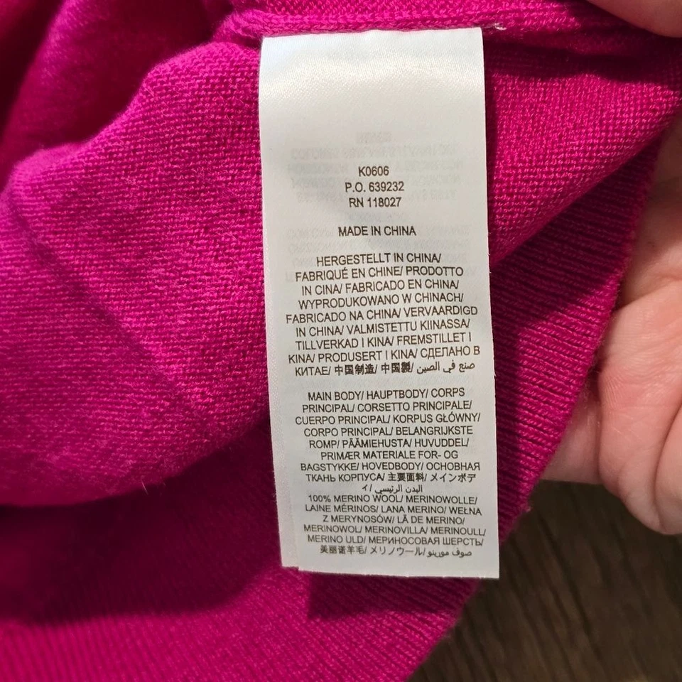 Boden Merino Lana Volantes Suave Tejido Camiseta Suéter Magenta talla 6 Negocios Foto 4 de 4