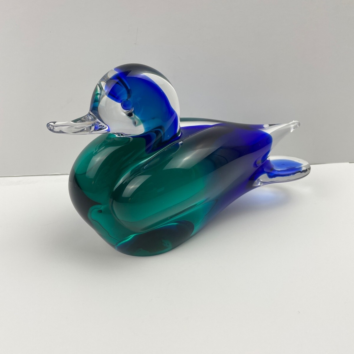 ガラス製アヒル工芸品 MURANO ITALY V.NASON&C ガラス製アヒル工芸品