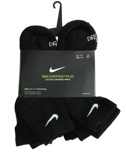 Nike Everyday Plus Socks SX6899, Dri-Fit Cushioned Training Ankle Socks, 6 Pairs