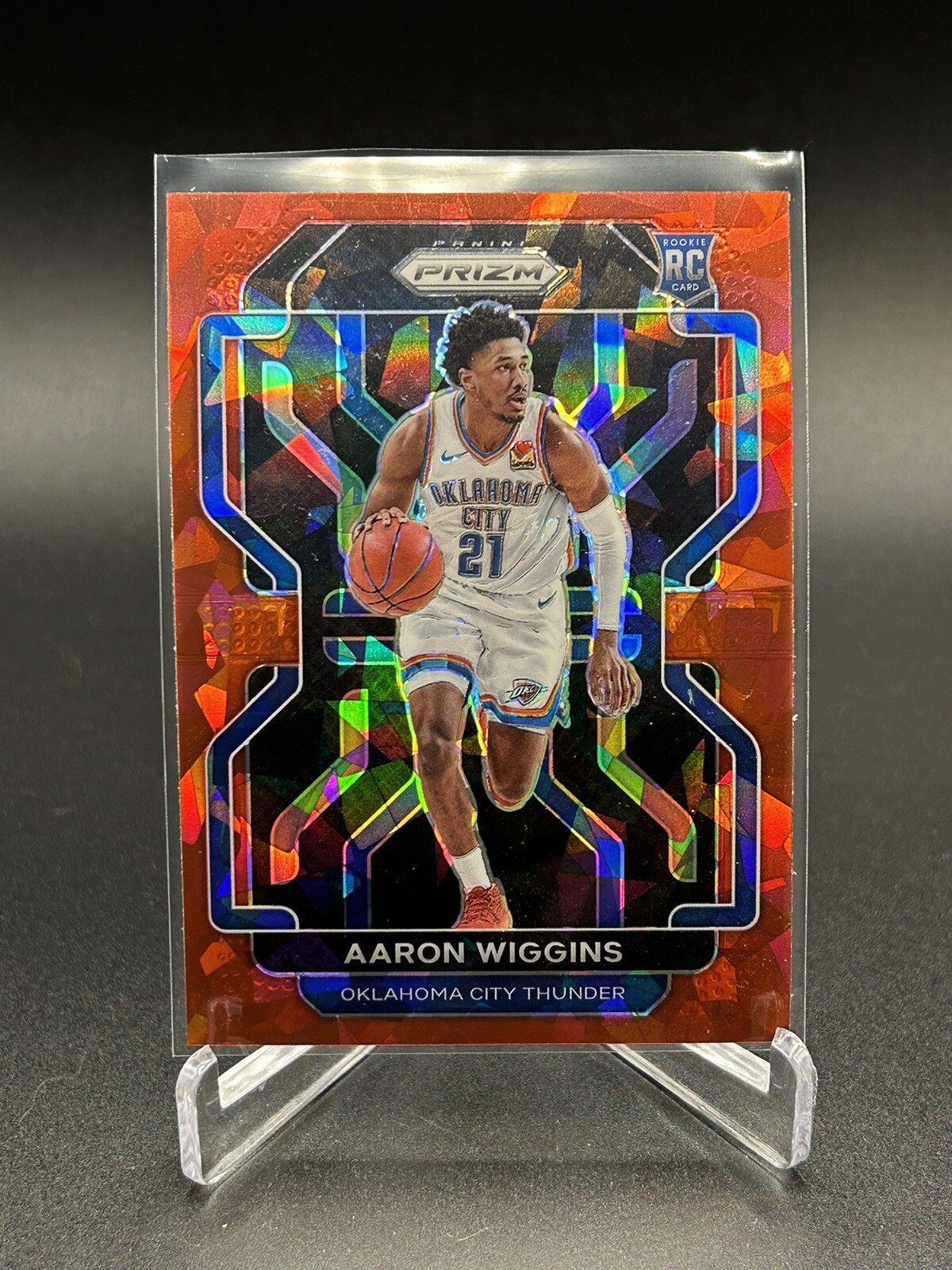 2021-22 Panini Prizm AARON WIGGINS RC RED CRACKED ICE PRIZM 🔥  Thunder #286