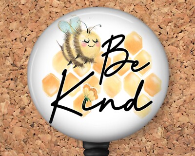 Badge Reel - Be Kind Honey Bee Retractable ID Holder 8050