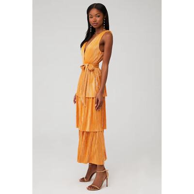 Sabina Musayev Alma Midi Dress in Mandarin Orange Size Small | eBay