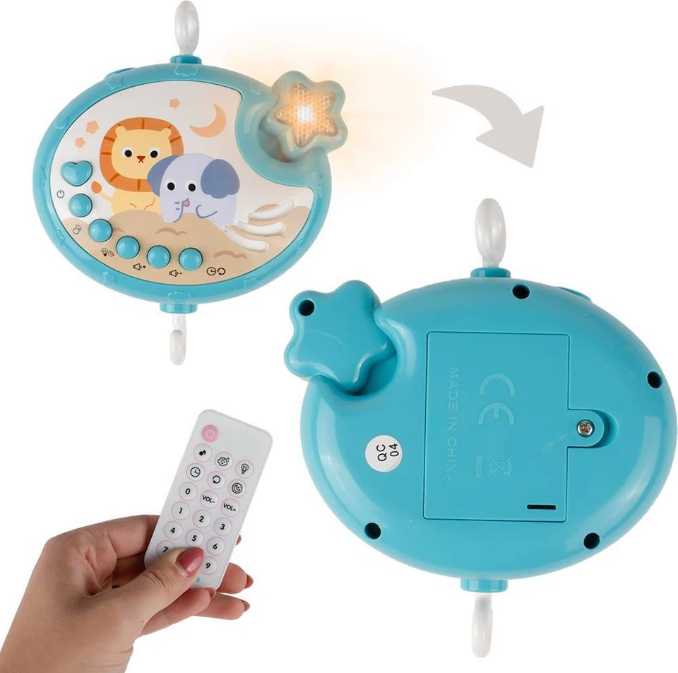 MalPlay Mobile mit Spieluhr Babymobile für Kinderbett mit Projektor, Fernbedinun - Bild 4 von 4