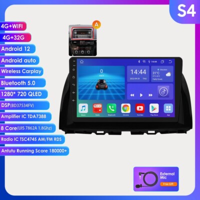 DSP Für Mazda CX-5 2012-2016 Android 14 Autoradio GPS Navi BT5.0 CarPlay 4G+32G