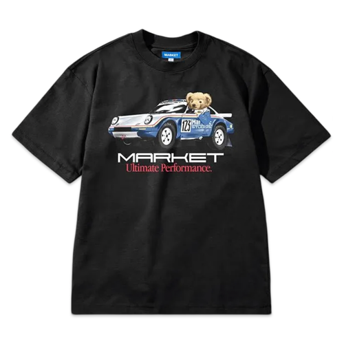 Market Studios Racecar Bear schwarzes T-Shirt - Bild 3 von 4