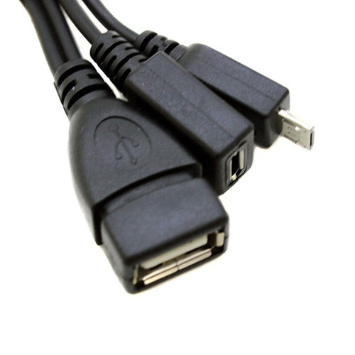 Usb One cent two Port Adapter OTG Cable For Mobile Tablet External Power Supply - Afbeelding 3 van 8