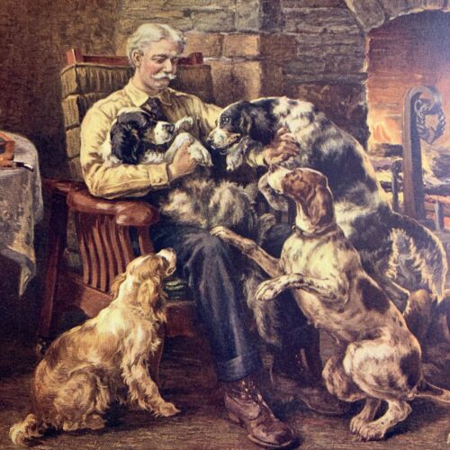 Osthaus Art Print 1908 Hunting Dogs Old Friends Are The Best - Afbeelding 1 van 8