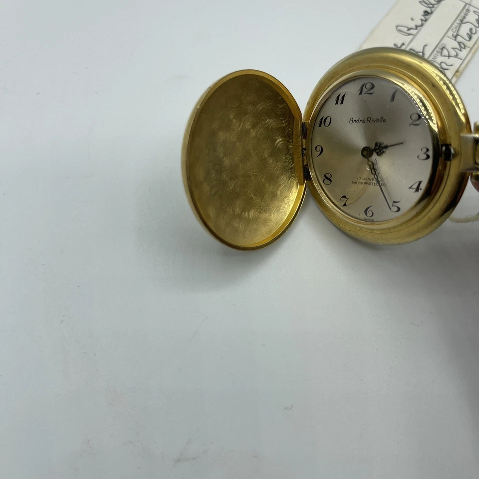 andre rivalle 17 jewels Pocket Watch Shock Protected Vintage Works - Image 4 of 4