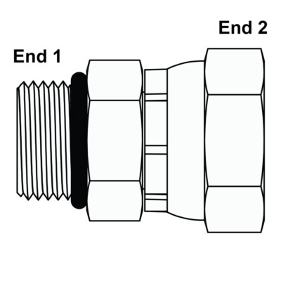 Adaptador Hidráulico Recto Hembra NPSM Giratorio 8 X Macho NPT 4 - Prodalam