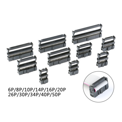 JTAG Socket IDC ISP Connector FC-6/8/10/14/16/20/26/30/34/40P Flat Cable 2.54mm