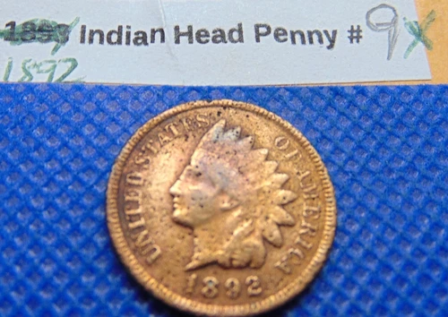 1892 Indian Head Cent Fair/Good, Full Date! #9X
