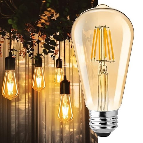 Vintage Retro Style Industrial E27 ST64 4W LED Filament Edison Lamp Light Bulb - Picture 6 of 24