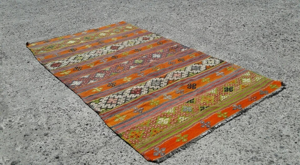 6x9 rug Turkish Kilim, 5'6" x 9'7" ft, floor kilim rugs, Tapis, rugs carpet - Image 4 of 4