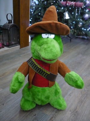 Vintage 1988 Nanco Cowboy Krokodil Alligator Jäger Hut/Munition Gürtel Plüschtier 18 Zoll