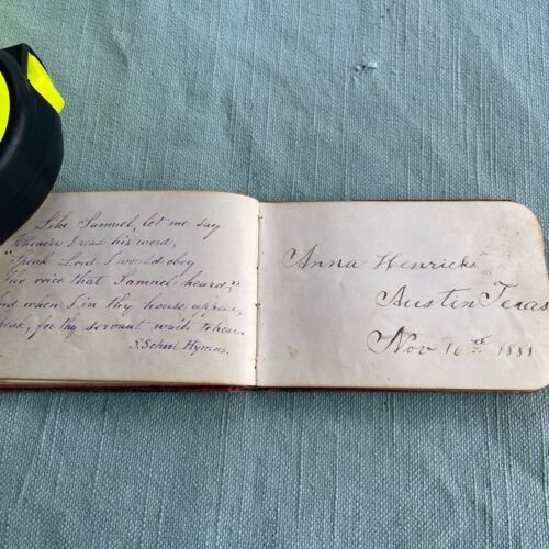 Antikes Autogrammbuch Erinnerung an die Kindheit 1878 persönliche Notizen Geschichte Vintage - Bild 15 von 24