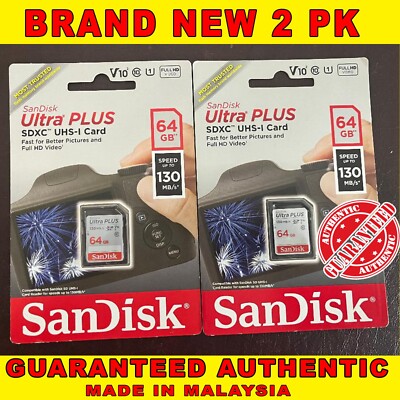 SANDISK ULTRA PLUS SDXC UHS-I CARD 64GB NEW SDSDUW3-064G-AP6IN