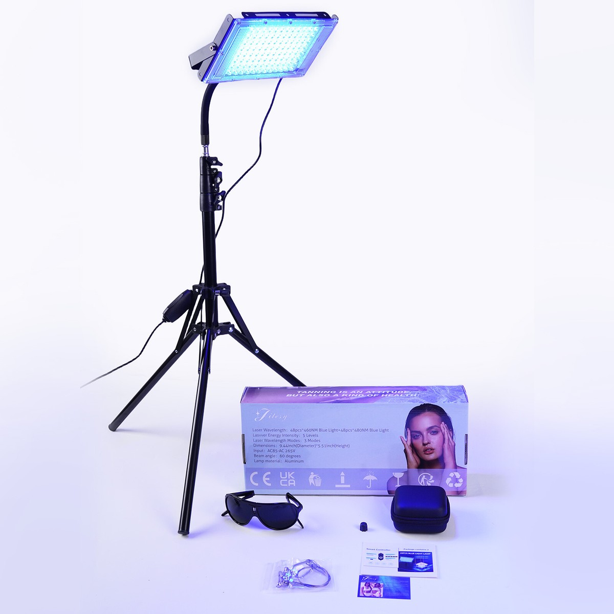 50W UV Tanning Lamp for Face & Body 96 LED Self-Tanning Light w