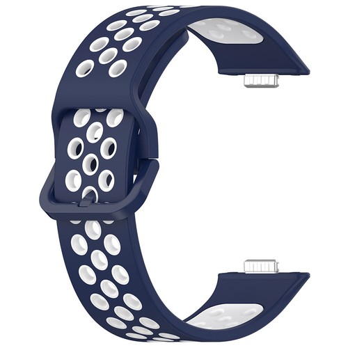 Two-Color Silicone Sport Strap Breathable for Huawei Watch Fit 3 (Midnight Blue) - Zdjęcie 5 z 6