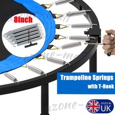 Set of 15 Trampoline Replacement Springs Heavy-Duty Galvanised 8" 20cm & Puller
