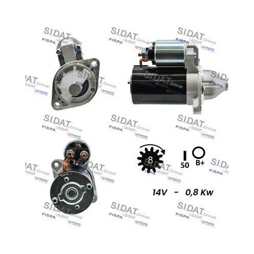 Démarreur Sidat S12VA0771 résout les pannes de contact sur Hyundai Kia