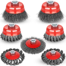 7pcs Wire Wheel for 4 1/2 Angle Grinder Wire Wheel Brush Cup Set with Threade...