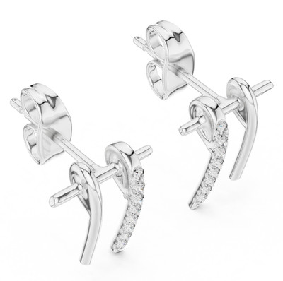 Certified VVS1 Natural Diamond Sustainable Elegance Stud Earrings 14k Gold Over