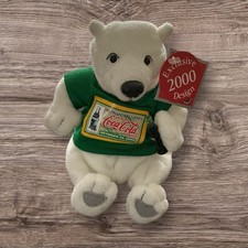 Coca-Cola 2000 World of Coca-Cola Polar Bear Plush Bean Bag Atlanta Collectible