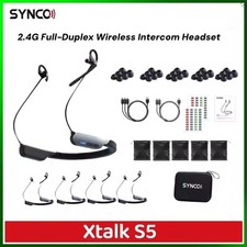 SYNCO XTalk S5 250m/820ft Wireless Intercom Headset System Full-Duplex 5-Person