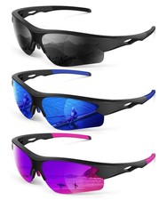 Polarized Sports Sunglasses for Men and Women - UV Protection Half Frame Sun