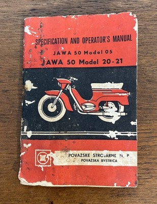 JAWA 50 Model 05 Model 20-21 Specification & Operator's Manual DISTRESSED 1966