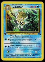 Omastar 40/62 Fossil 1st Edition Uncommon Pokemon Card