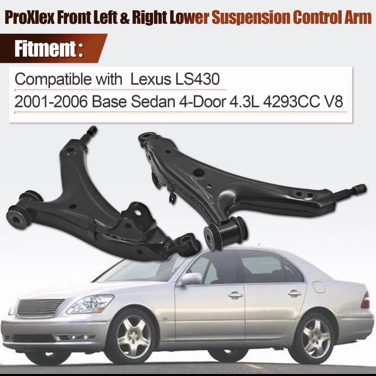 Kit 4 Bras De Suspension Réglables (cambre Et Parallélisme) Pour Lexus LS430 2001-2006