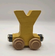 Y Yellow Alphabet Letter Wooden Car Thomas  Brio Compatible Name Train Vermont