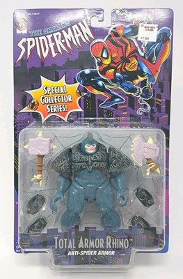 Vintage 90s 1996 Toy Biz  Spider-Man Total Armor Rhino Action Figure