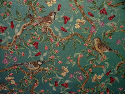 Tissu De Rideau Tapisserie Arbre D'Oiseaux Allure Coussin Sac À Faire Un Coussin - Photo 1/4