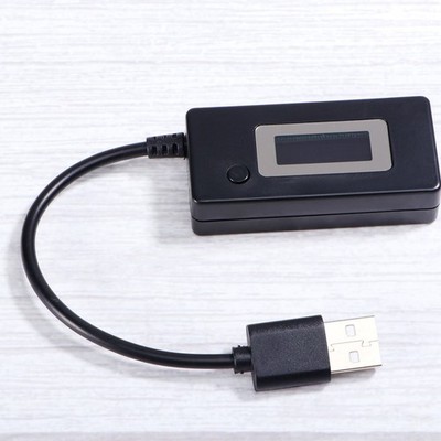 USB Voltage Current Tester Monitor with LCD Screen for Phone Power Bank Black