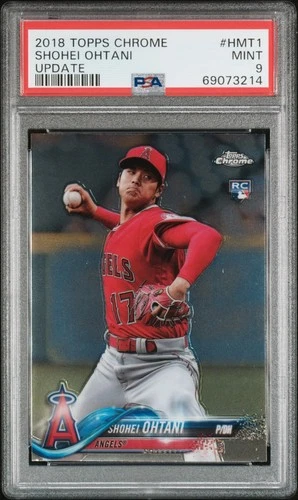 PSA 9 2018 TOPPS CHROME UPDATE #HMT1 SHOHEI OHTANI ROOKIE RC