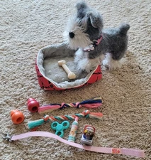 Doll Pet Dog Accessories Bed OG Fits American Girl 18" Dolls Lot  EX